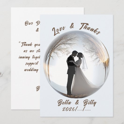 Beautiful Glass Globe Wedding Bedankkaart (Voorkant / Achterkant)