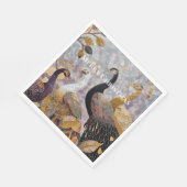 Beautiful Gold White Peacocks Christmas Servet (Hoek)