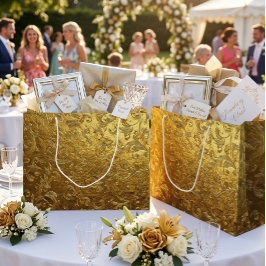 Beautiful Golden pattern Large Gift Bag Groot Cadeauzakje