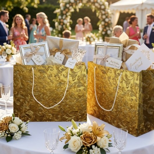 Beautiful Golden pattern Large Gift Bag Groot Cadeauzakje