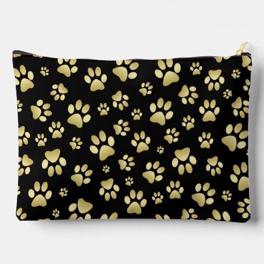 Beautiful Golden Paws Prints on Black Background Etui (Achterkant)