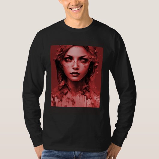 Beautiful Goth Girl Dark Gothic Horror T-shirt (Voorkant)