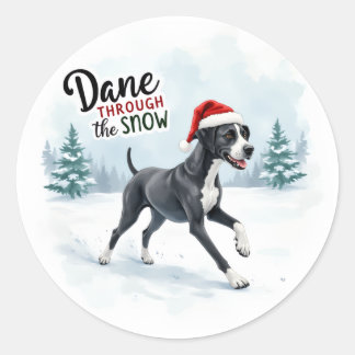 Beautiful Great Dane greeting card Ronde Sticker