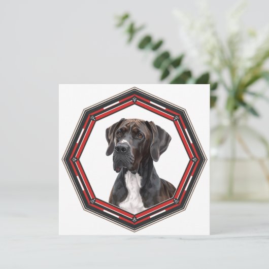 Beautiful Great Dane In A Frame Kaart (Staand voorkant)
