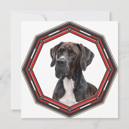 Beautiful Great Dane In A Frame Kaart (Achterkant)
