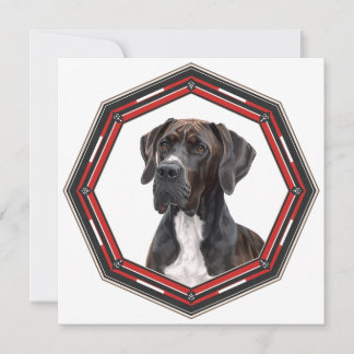 Beautiful Great Dane In A Frame Kaart
