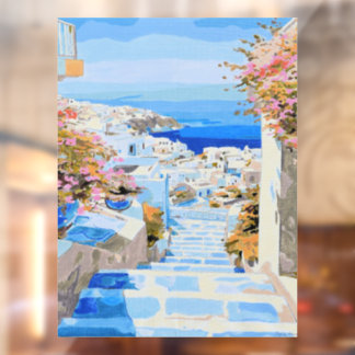 Beautiful Greece Window Cling  Raamsticker