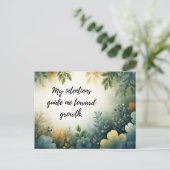 Beautiful Green Botanical Self-Growth Affirmation Briefkaart (Staand voorkant)