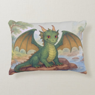 Beautiful green dragon accent kussen