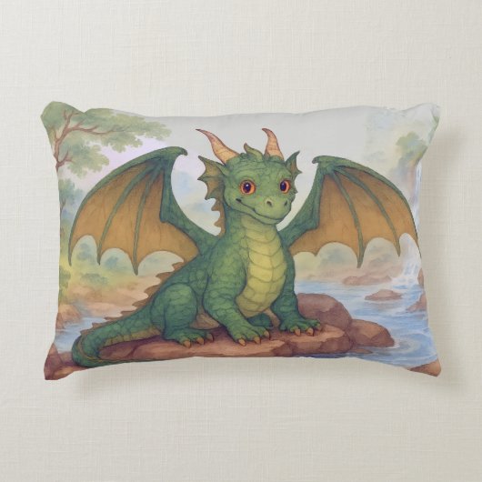 Beautiful green dragon accent kussen (Voorkant)