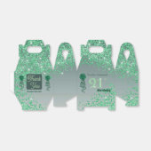 Beautiful Green Glitter Ribbon 21st Birthday Bedankdoosjes (Uitgevouwen)