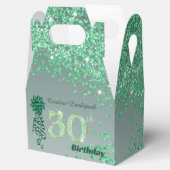 Beautiful Green Glitter Ribbon 30th Birthday Bedankdoosjes (Geopend)