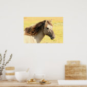 Beautiful grey wild horse poster (Keuken)