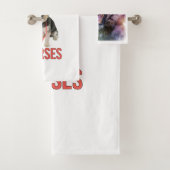 Beautiful Growling Bengal Tiger Face Photo Bad Handdoek (Insitu)