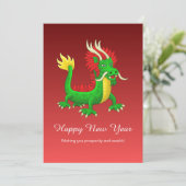 Beautiful Hand Drawn Chinese Dragon Feestdagenkaart (Staand voorkant)