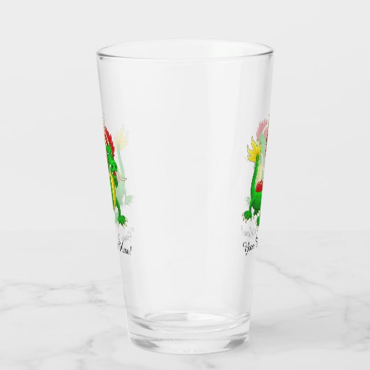 Beautiful Hand Drawn Chinese Dragon Glas (Rechts)