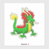 Beautiful Hand Drawn Chinese Dragon Sticker (Vel)