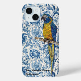 Beautiful Hand-Painted Endangered Macaw iPhone 15 Case
