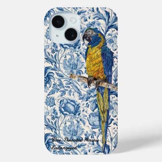 Beautiful Hand-Painted Endangered Macaw Case-Mate iPhone Case (Achterkant)