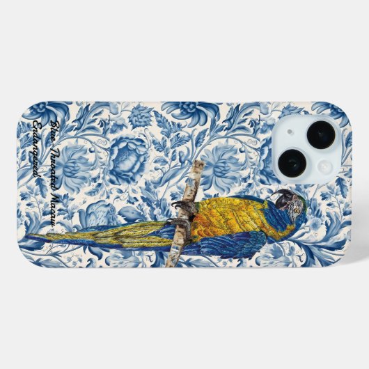 Beautiful Hand-Painted Endangered Macaw Case-Mate iPhone Case (Achterkant (horizontaal))