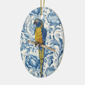 Beautiful Hand-Painted Endangered Macaw Keramisch Ornament (Links)