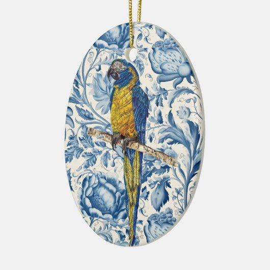 Beautiful Hand-Painted Endangered Macaw Keramisch Ornament (Links)