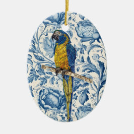 Beautiful Hand-Painted Endangered Macaw Keramisch Ornament
