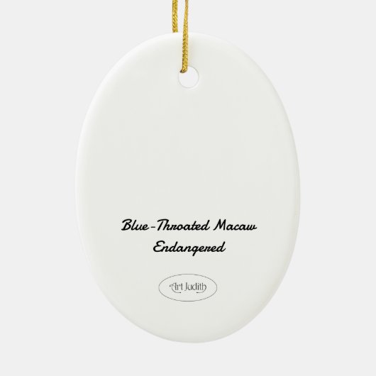 Beautiful Hand-Painted Endangered Macaw Keramisch Ornament (Achterkant)