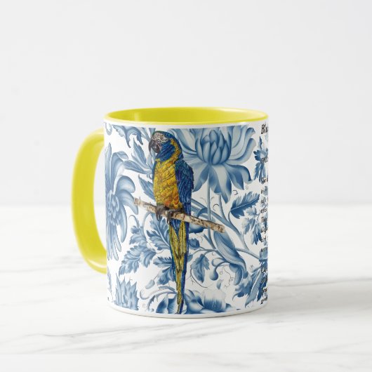 Beautiful Hand-Painted Endangered Macaw Mok (Voorkant links)