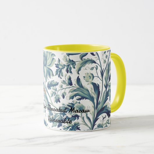 Beautiful Hand-Painted Endangered Macaw Mok (Voorkant rechts)