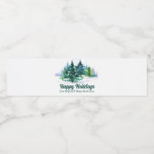 Beautiful Happy Holidays Custom Christmas Party Waterfles Etiket (Enkel label)