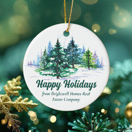 Beautiful Happy Holidays Custom Company Christmas Keramisch Ornament