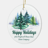 Beautiful Happy Holidays Custom Company Christmas Keramisch Ornament (Links)