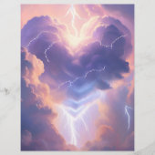Beautiful heart of clouds and lightning. AI  Flyer (Voorkant)