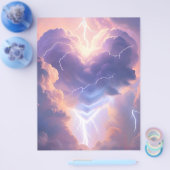 Beautiful heart of clouds and lightning. AI  Flyer (Enkel)