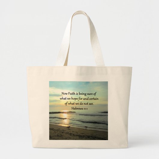 BEAUTIFUL HEBREWS 11:1 SUNRISE GROTE TOTE BAG (Voorkant)
