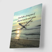 BEAUTIFUL HEBREWS 11:1 SUNRISE VIERKANTE KLOK (Hoek)