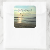 BEAUTIFUL HEBREWS 11:1 SUNRISE VIERKANTE STICKER (Tas)