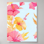 Beautiful Hibiscus | Tropical Flower Watercolor Poster (Voorkant)