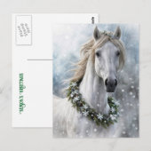 Beautiful Horse Christmas Holiday Seasons Greeting Briefkaart (Voorkant / Achterkant)