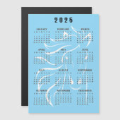 Beautiful Horse Design 2026 Calendar Magnetic Card (Voorkant / Achterkant)