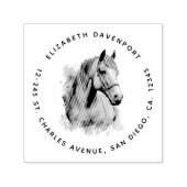 Beautiful Horse Head Portrait Address Zelfinktende Stempel (Design)