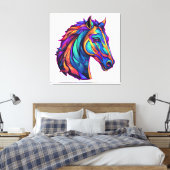 Beautiful Horse Pop Art Canvas Afdruk (Insitu (Slaapkamer))