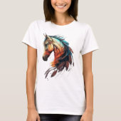 Beautiful Horse with Feathers T-shirt (Voorkant)