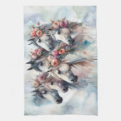 Beautiful Horses Floral Kitchen Towel Theedoek (Verticaal)
