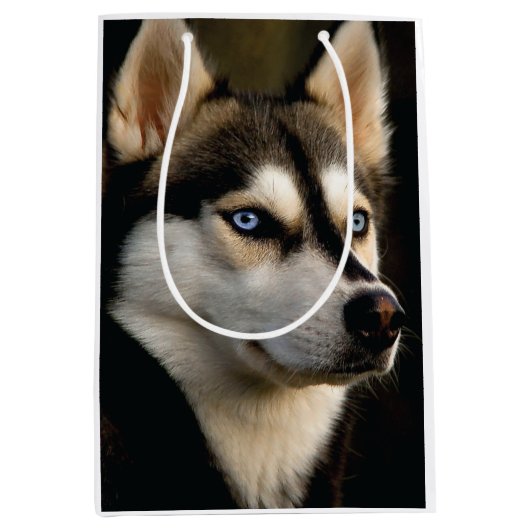 Beautiful Husky Throw Pillow Medium Cadeauzakje (Voorkant)