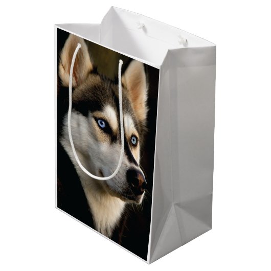 Beautiful Husky Throw Pillow Medium Cadeauzakje (Achterkant Gekanteld)