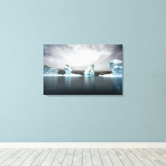 Beautiful Icebergs in Greenland Canvas Afdruk (Insitu (Houten vloer))
