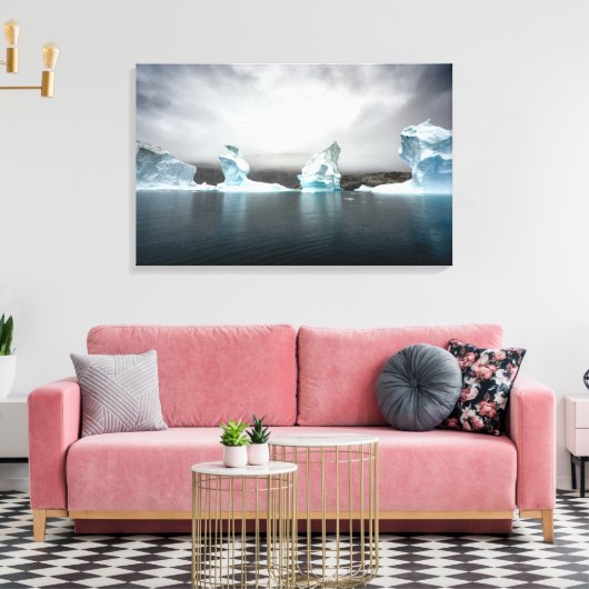 Beautiful Icebergs in Greenland Canvas Afdruk (Insitu (Woonkamer))