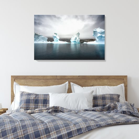 Beautiful Icebergs in Greenland Canvas Afdruk (Insitu (Slaapkamer))